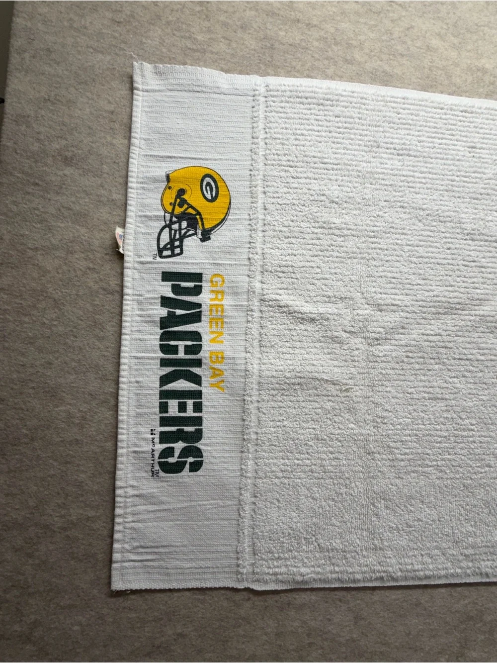 Vintage Green Bay Packers White Logo Hand Towel